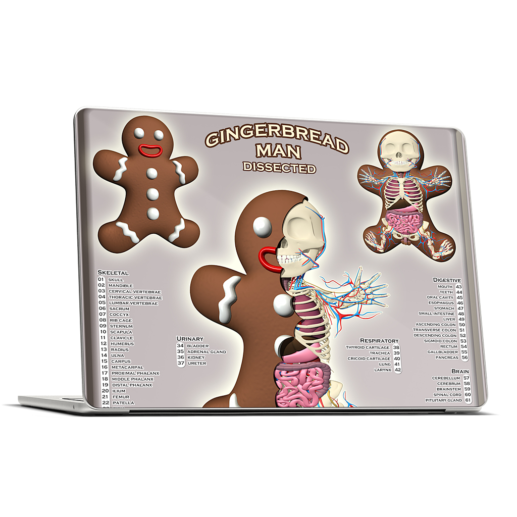 Gingerbread Man Dissected MacBook Skin