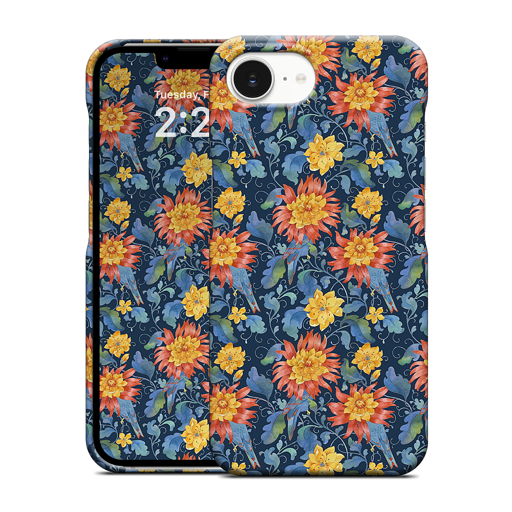 Blue Bird Pattern iPhone Case