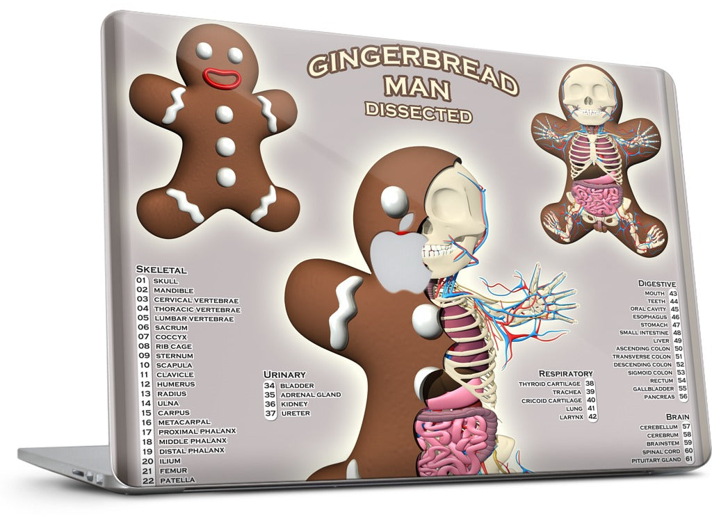 Gingerbread Man Dissected MacBook Skin