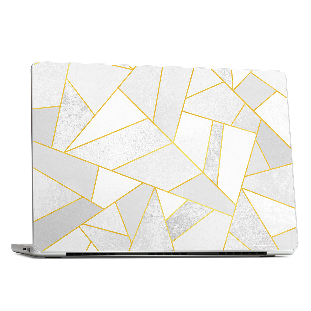 White Stone / Golden Lines MacBook Skin