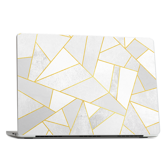 White Stone / Golden Lines MacBook Skin