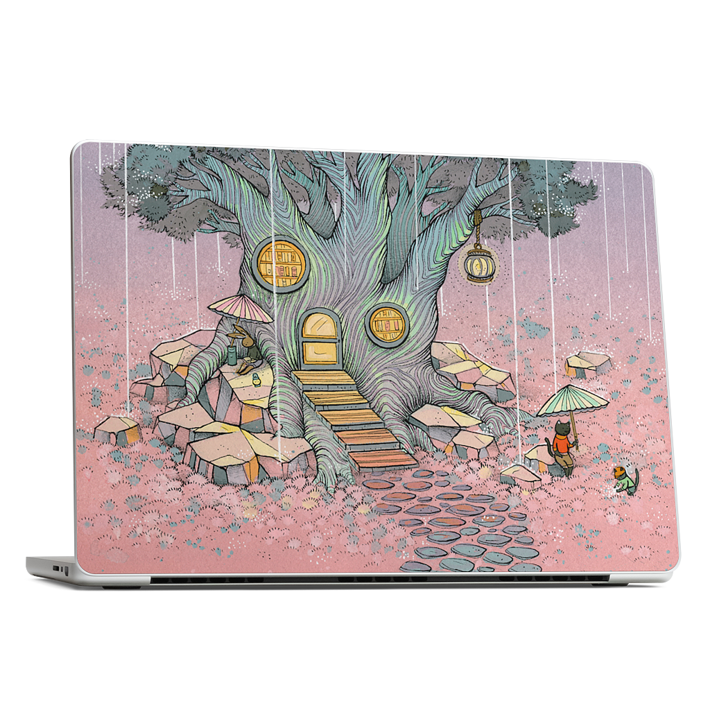 Rainy Day In The Library MacBook Skin