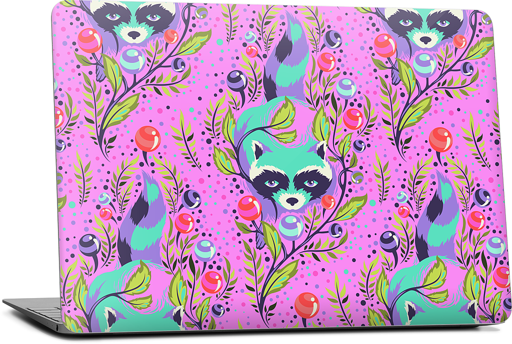 Raccoon Fuchsia MacBook Skin