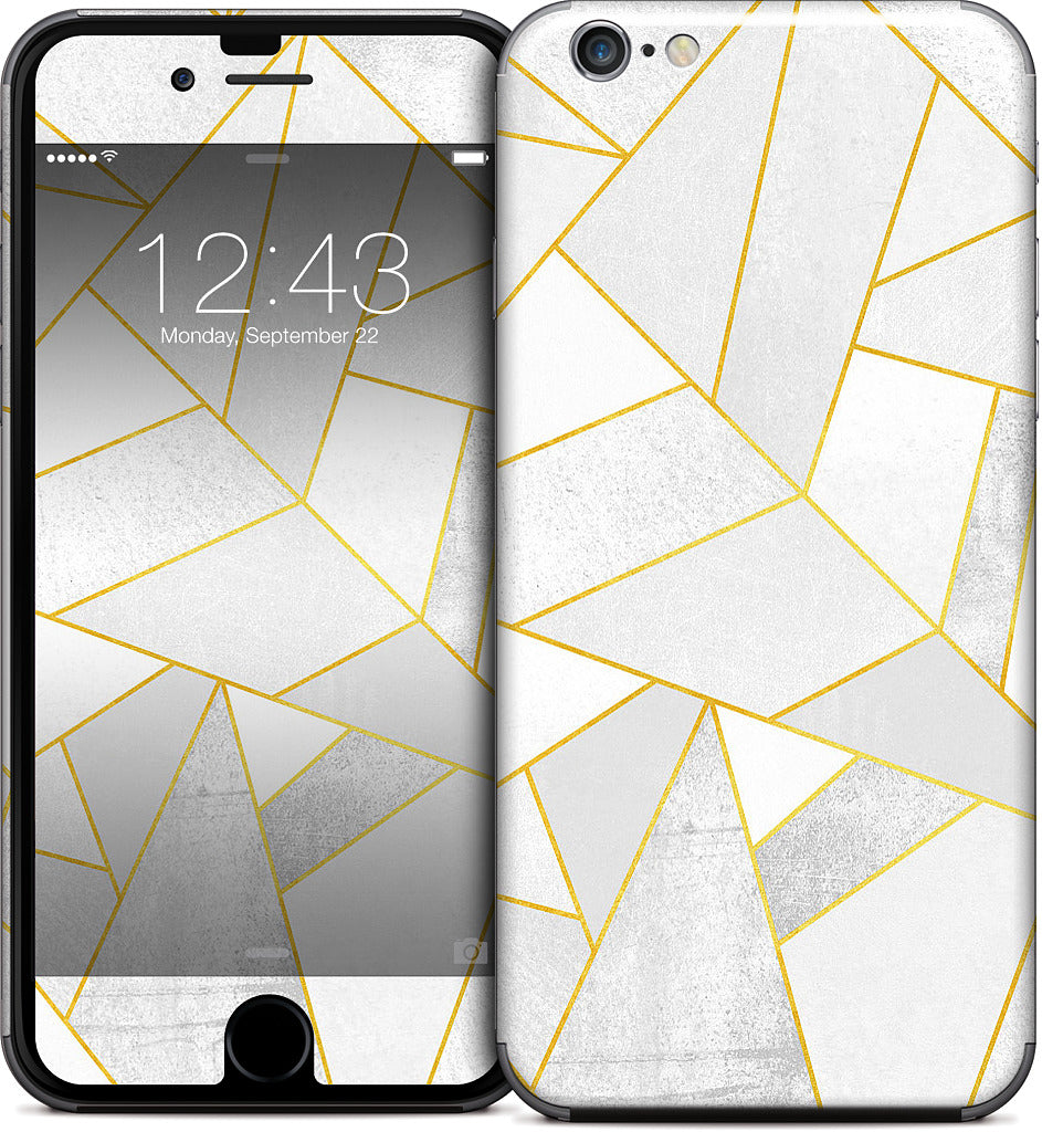 White Stone / Golden Lines iPhone Skin