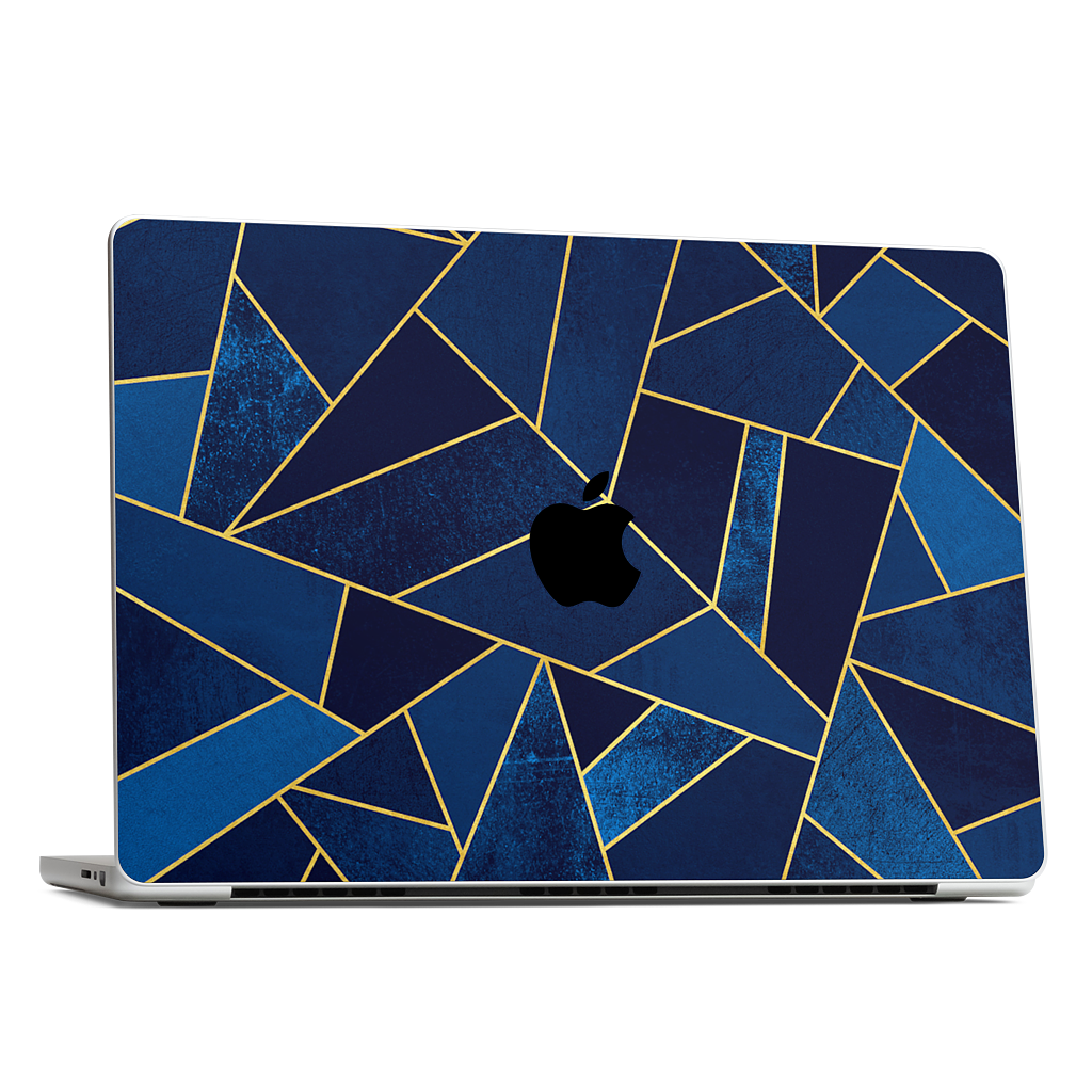 Blue Stone / Gold Lines MacBook Skin