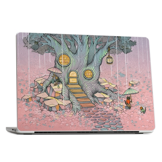 Rainy Day In The Library MacBook Skin