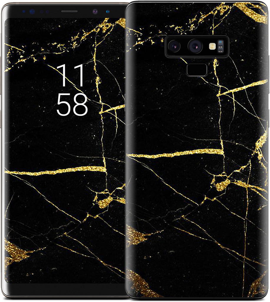 Black and Gold Marble Samsung Skin