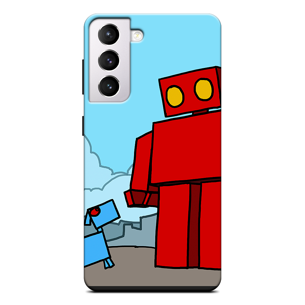 Red Robot Leaving The City Samsung Case