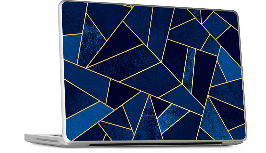 Blue Stone / Gold Lines MacBook Skin