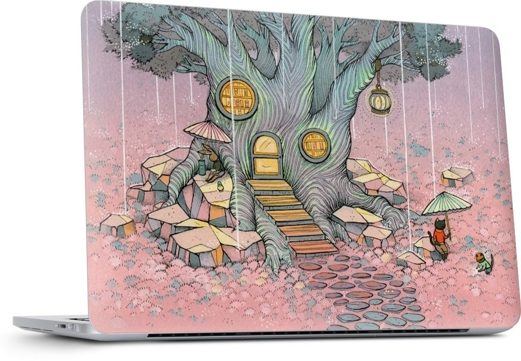 Rainy Day In The Library MacBook Skin