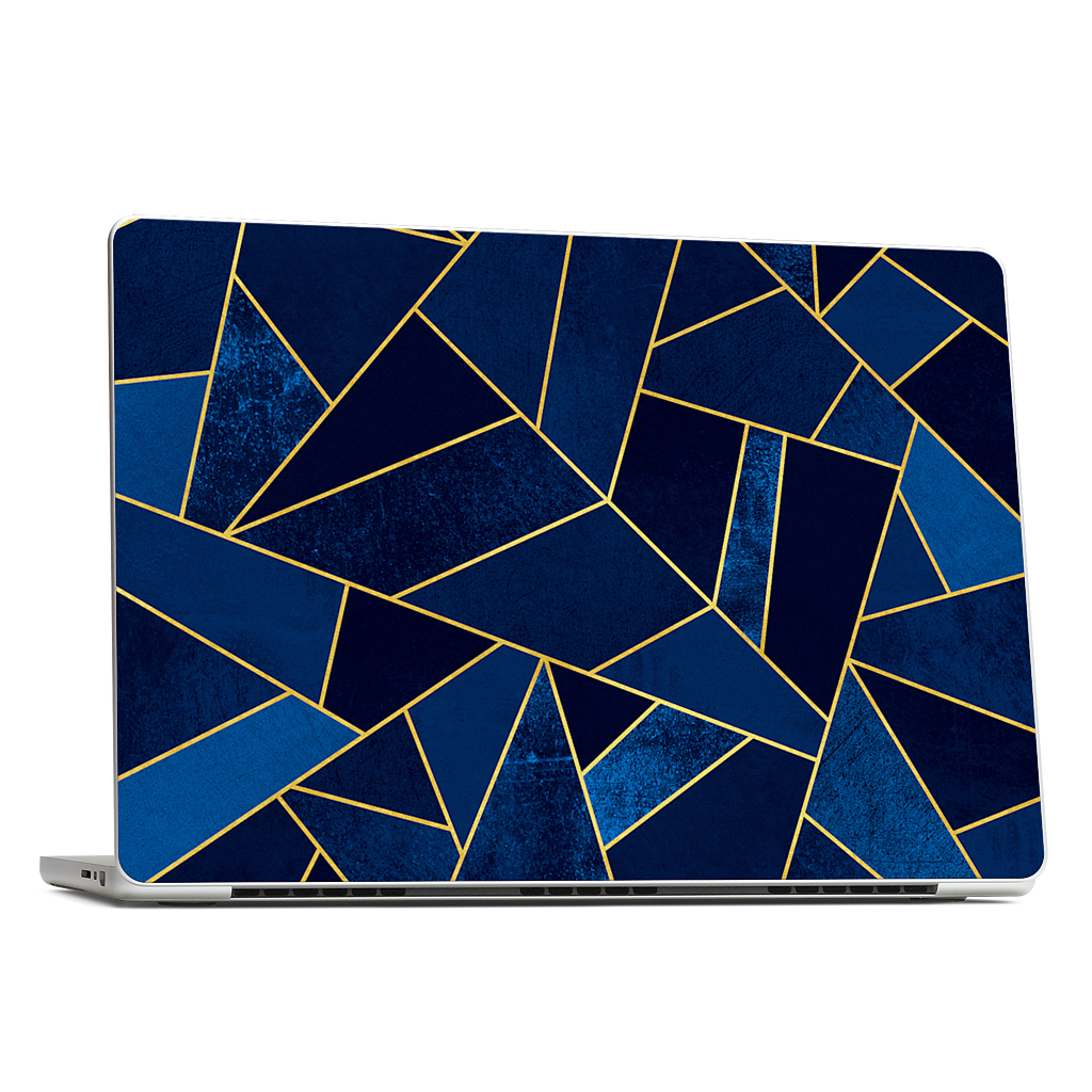 Blue Stone / Gold Lines MacBook Skin
