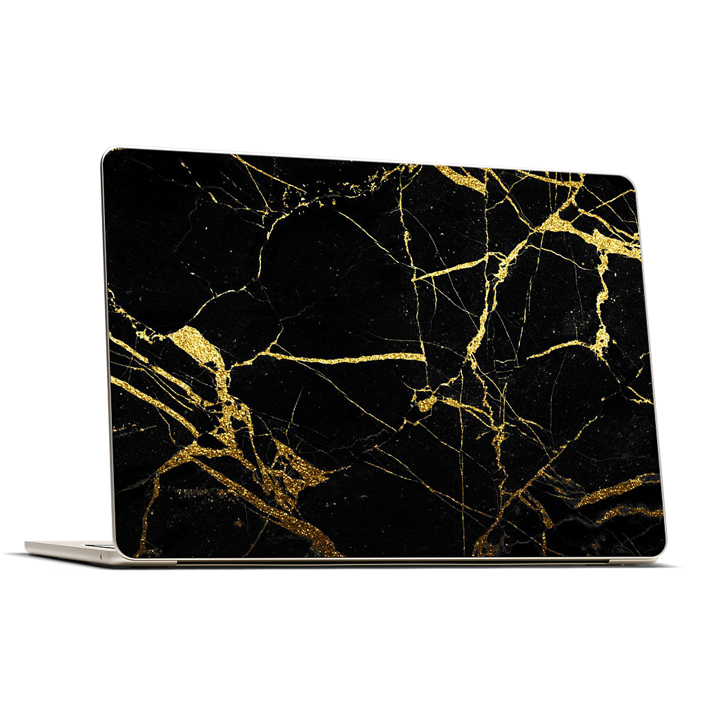 Black and Gold Marble MacBook Skin
