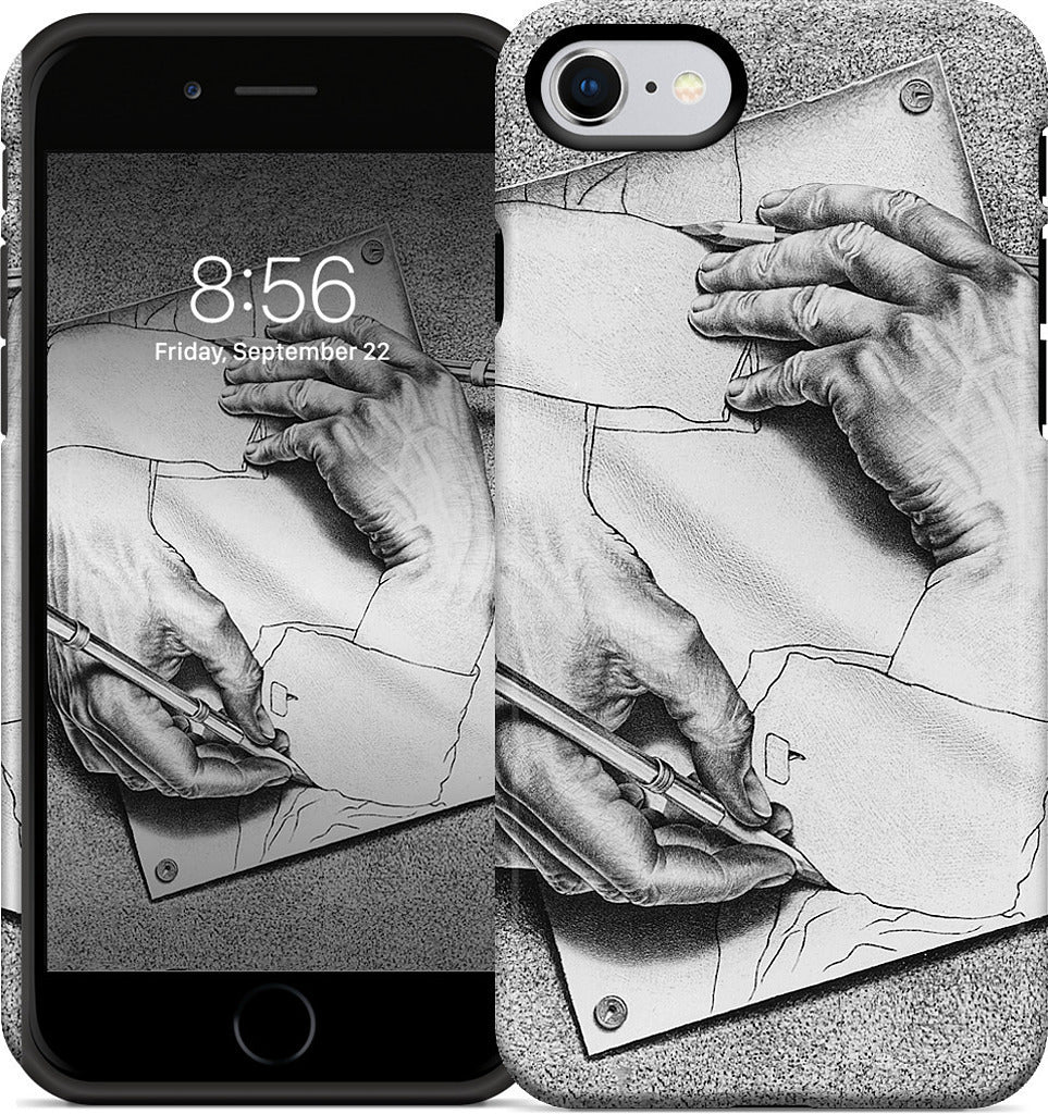 Drawing Hands iPhone Case