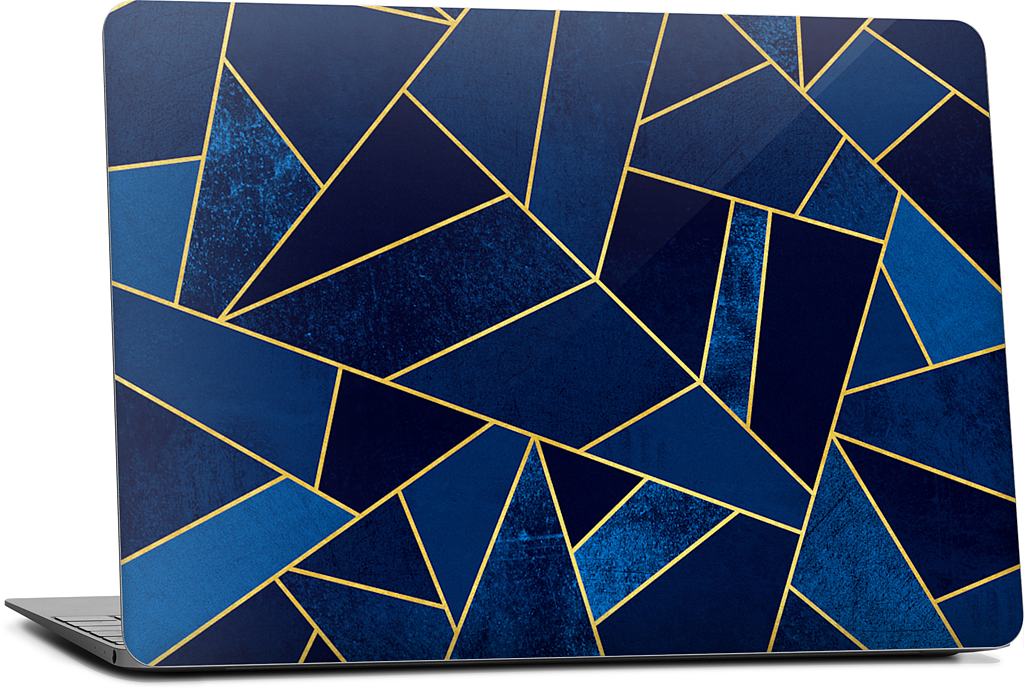 Blue Stone / Gold Lines MacBook Skin