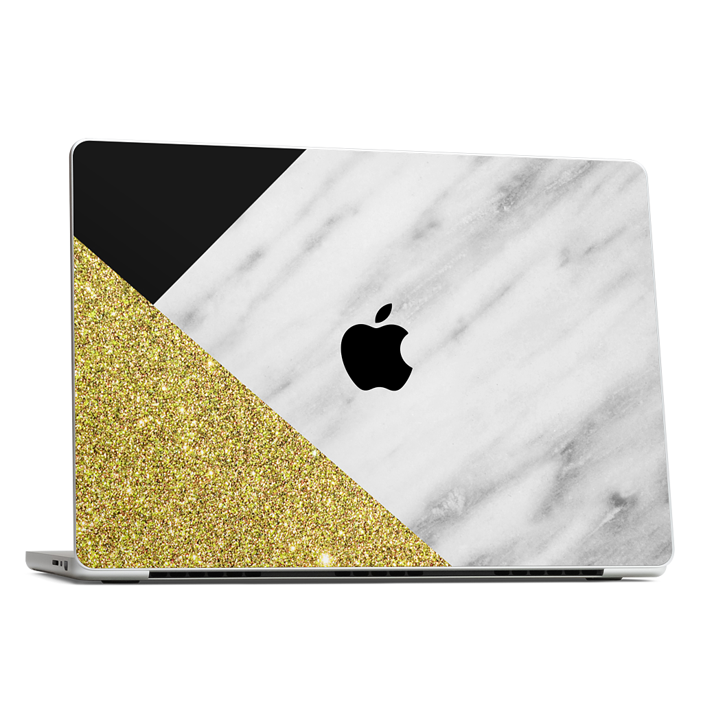Gold and Real Italian Marble Collage MacBook Skin