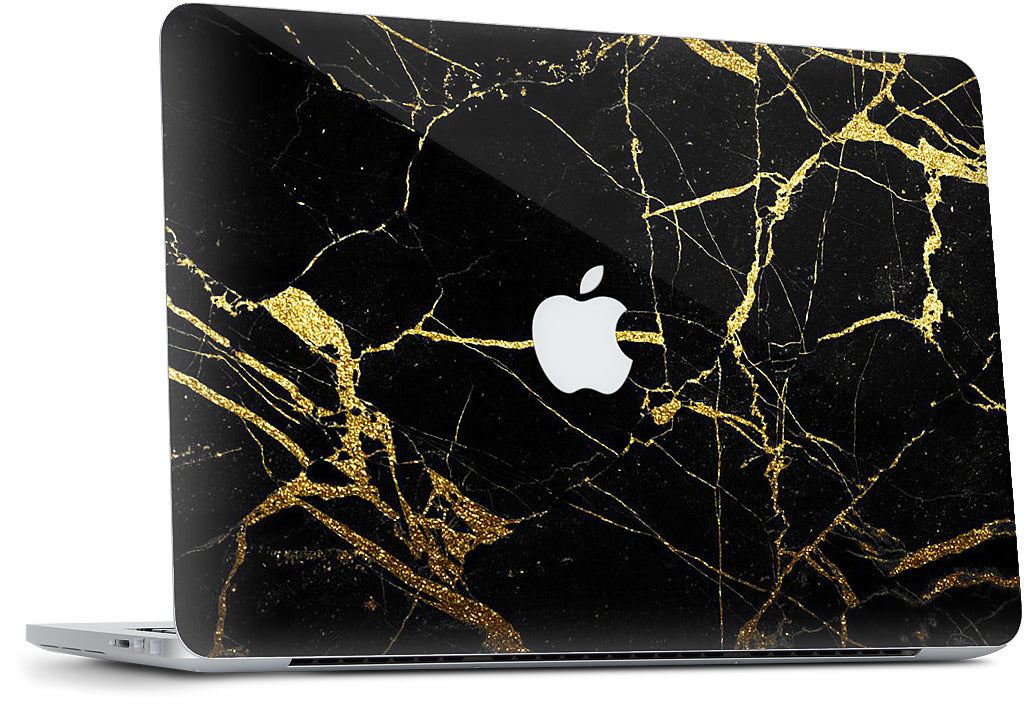 Black and Gold Marble MacBook Skin