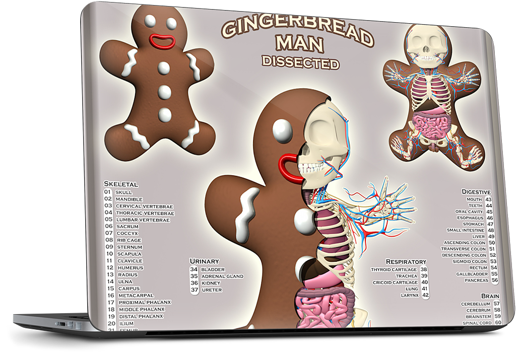Gingerbread Man Dissected Dell Laptop Skin