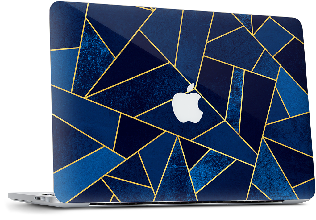 Blue Stone / Gold Lines MacBook Skin