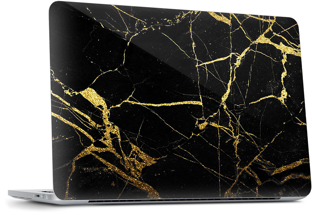 Black and Gold Marble MacBook Skin