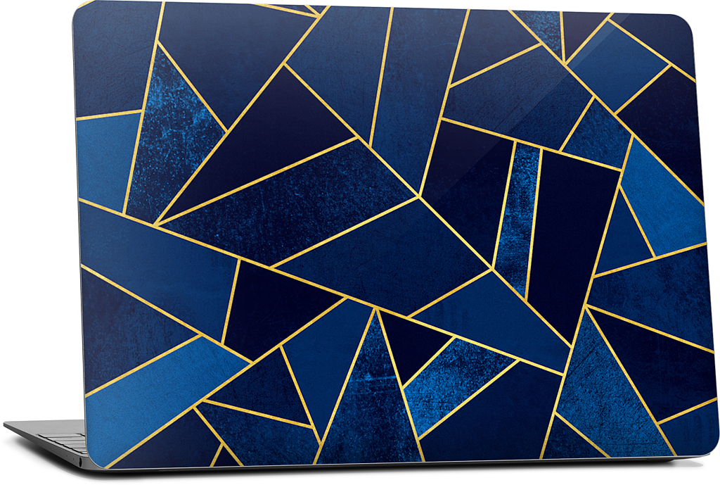 Blue Stone / Gold Lines MacBook Skin