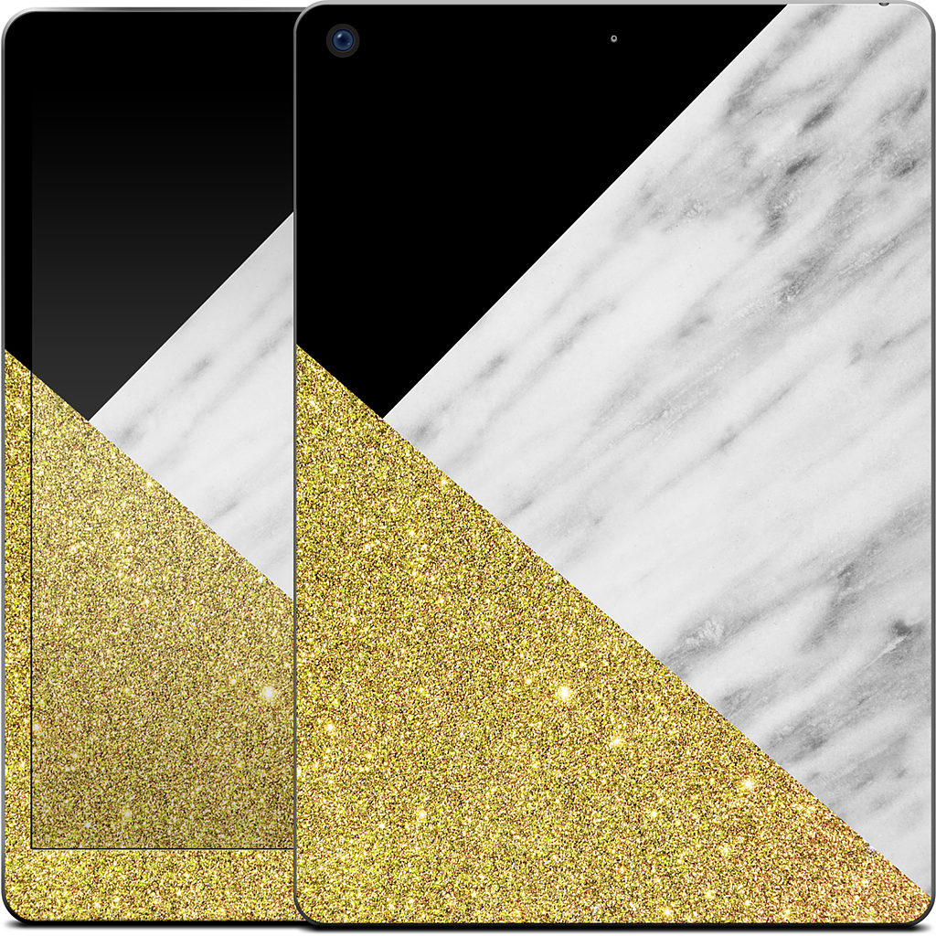 Gold and Real Italian Marble Collage iPad Skin