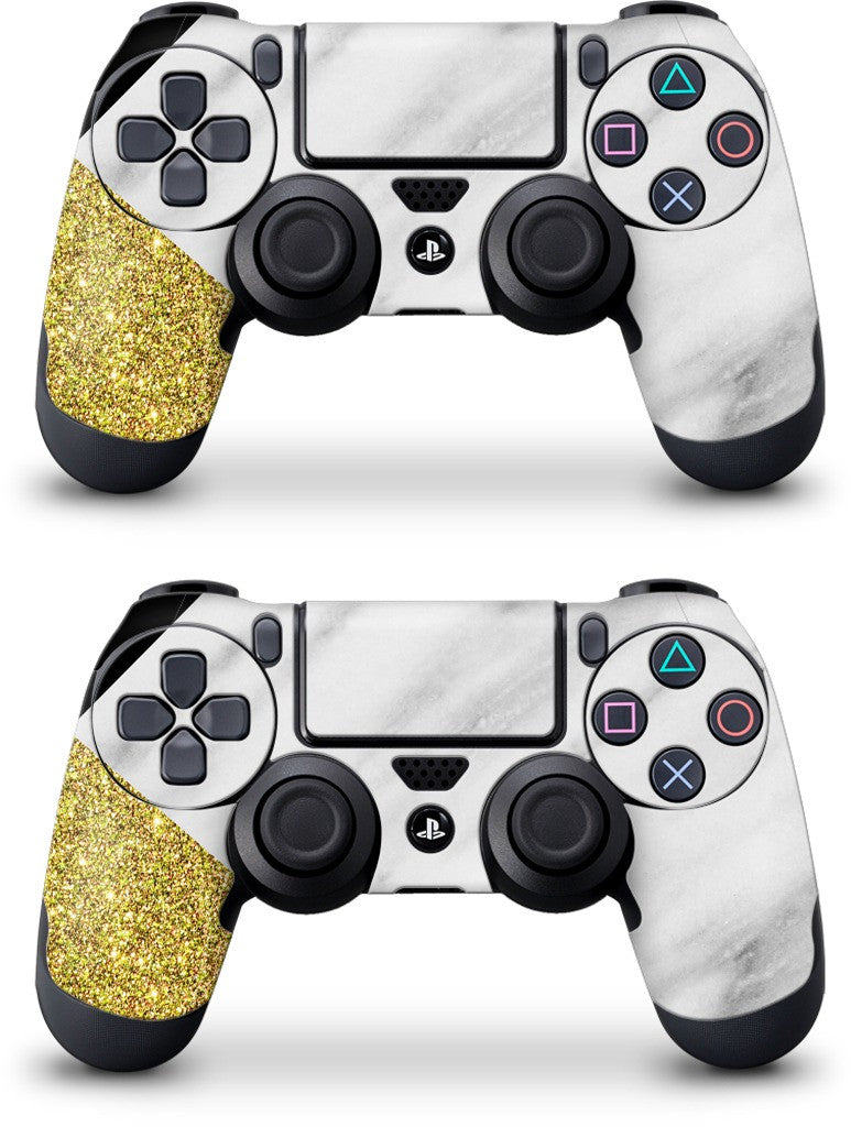 Gold and Real Italian Marble Collage PlayStation Skin