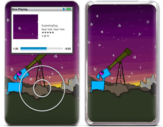 Space Dog Telescope iPod Skin