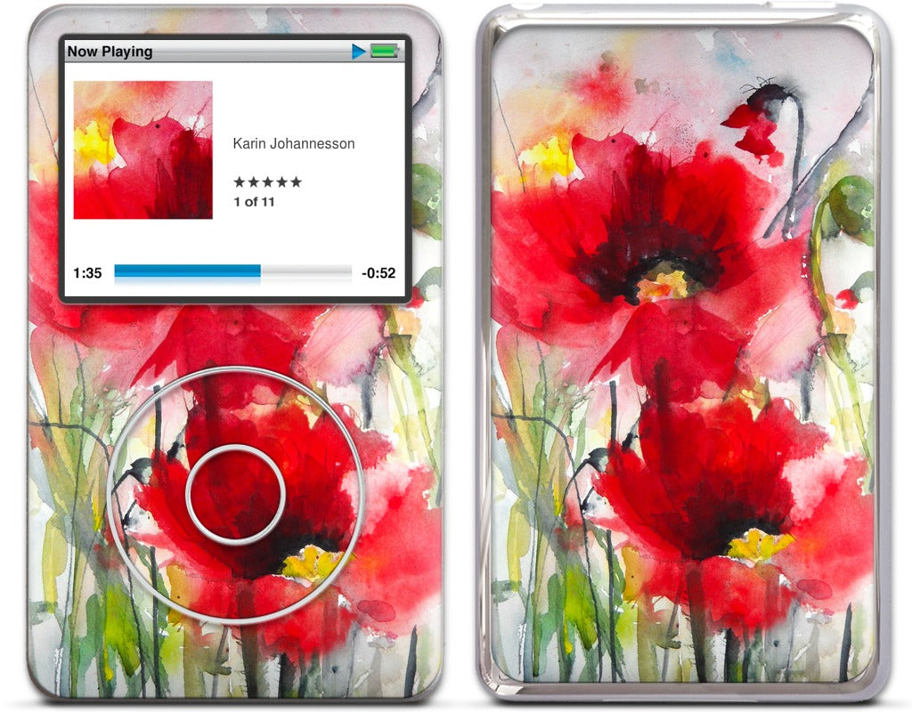 Red Poppies iPod Skin