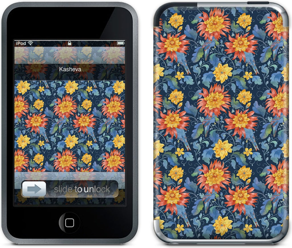 Blue Bird Pattern iPod Skin