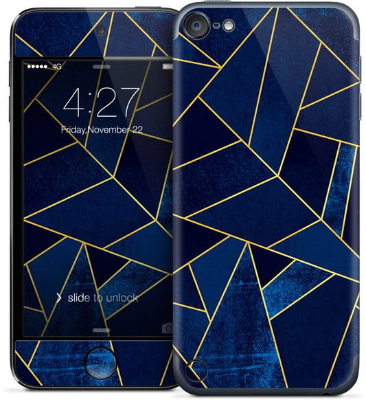 Blue Stone / Gold Lines iPod Skin