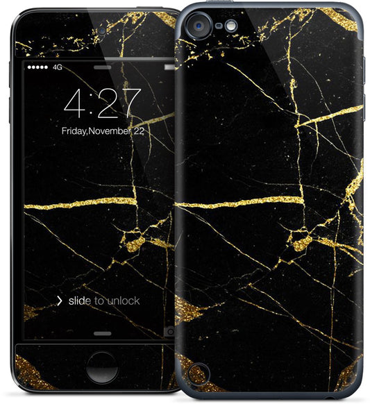 Black and Gold Marble iPod Skin
