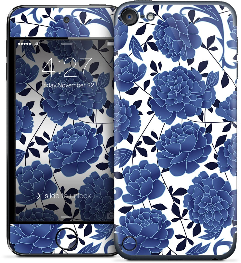 Blue flowers iPod Skin