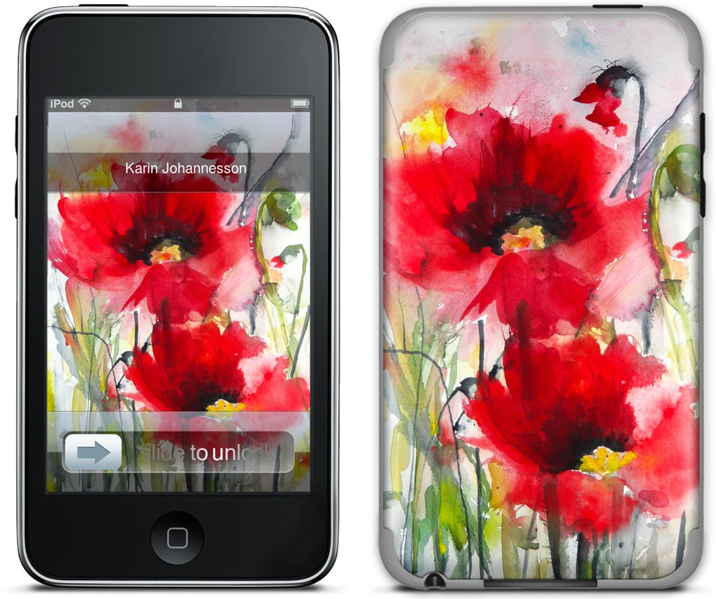 Red Poppies iPod Skin