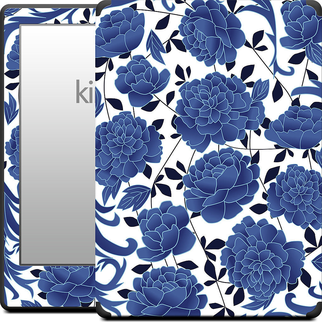 Blue Flowers Kindle Skin