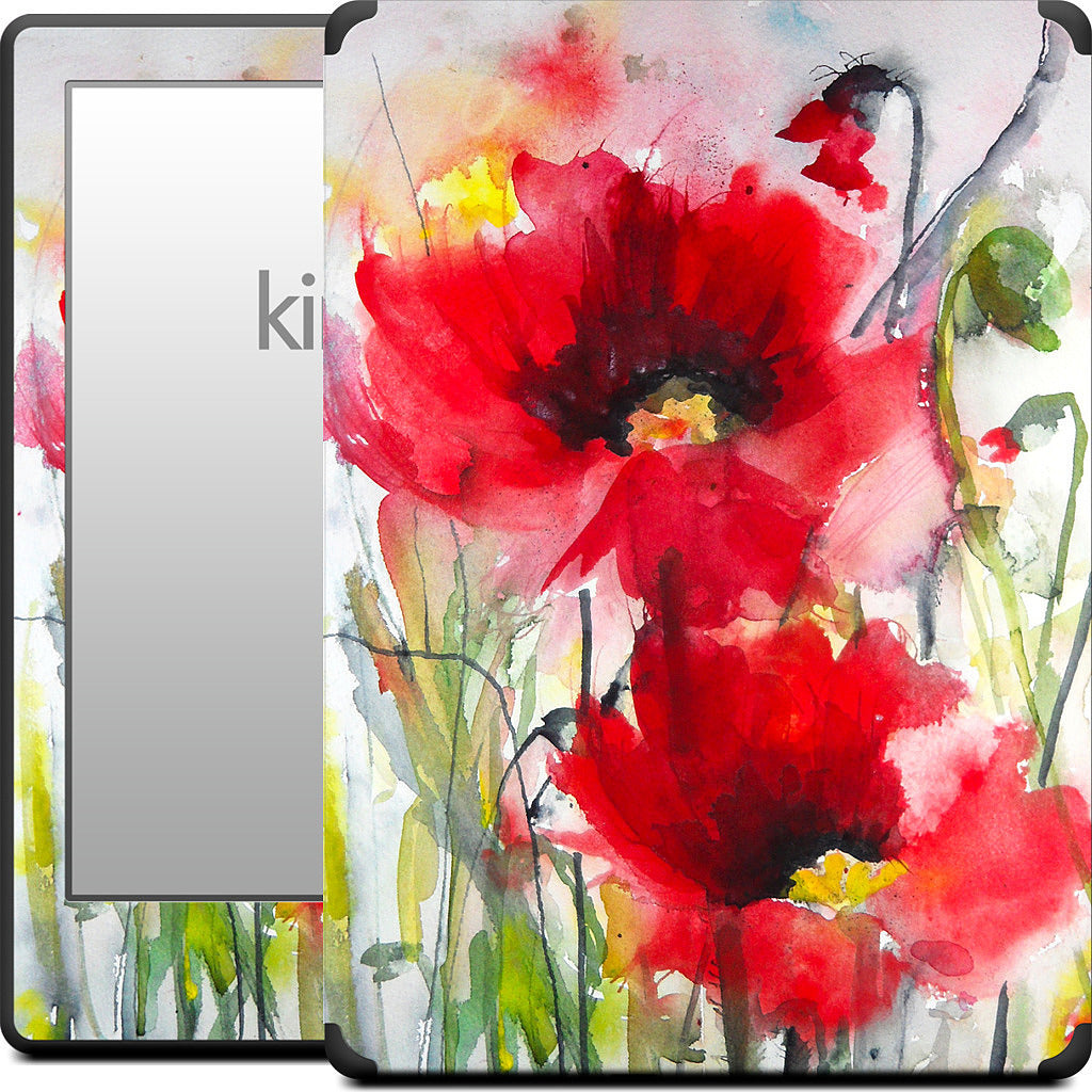 Red Poppies Kindle Skin