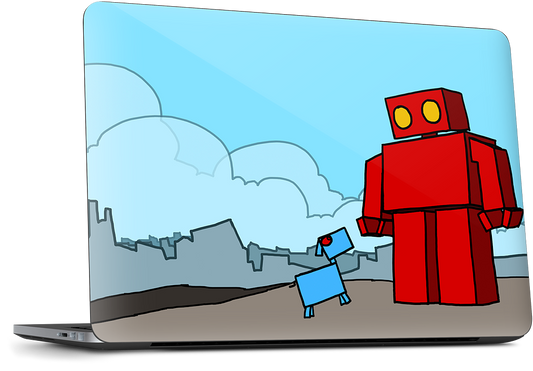Red Robot Leaving The City Microsoft Skin