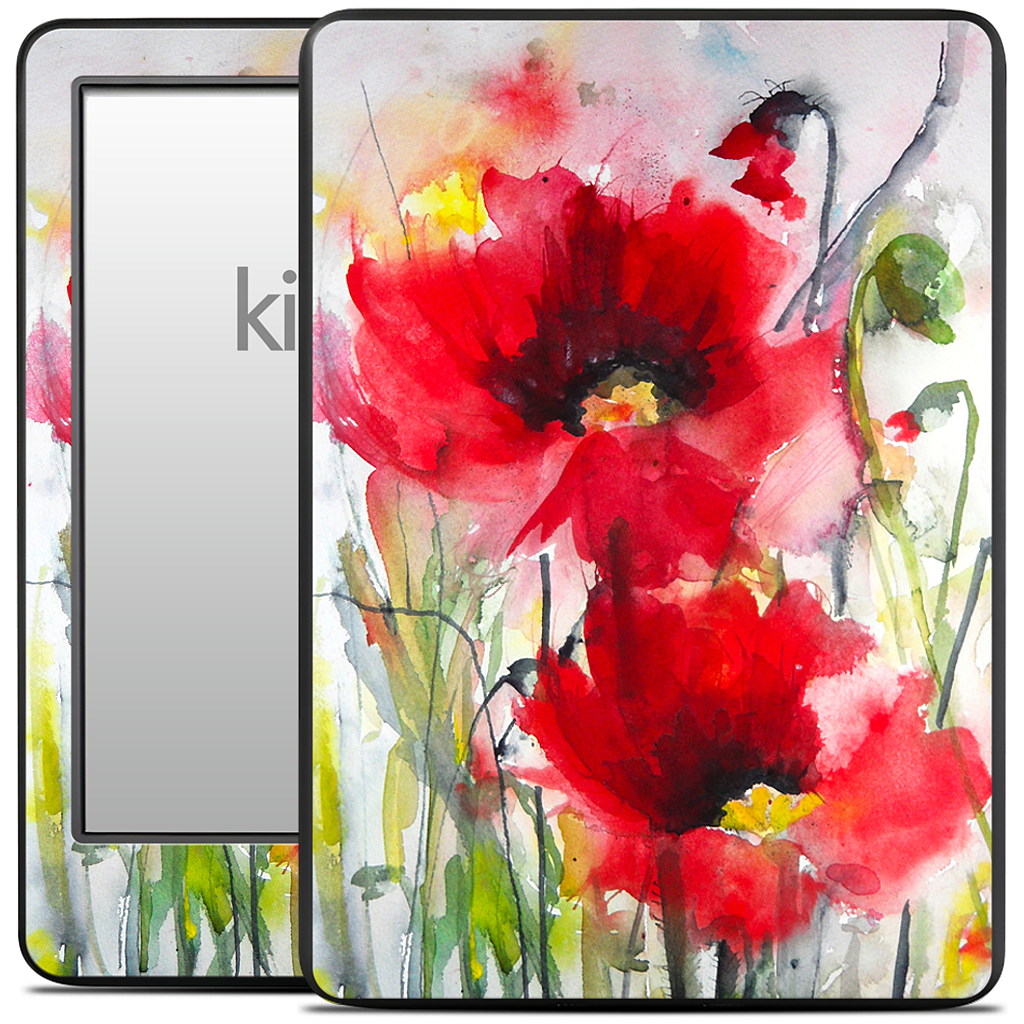 Red Poppies Kindle Skin
