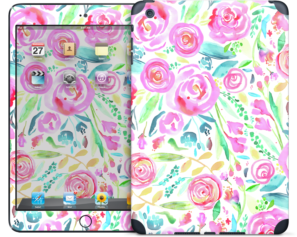 Sweet Floral Roses Pastel Bouquet iPad Skin