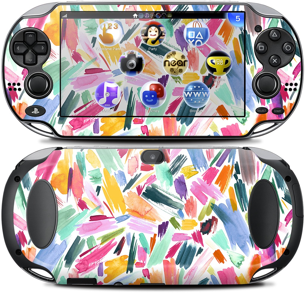 Colorful Abstract Strokes PlayStation Skin