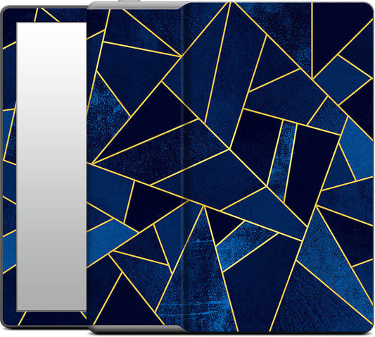 Blue Stone / Gold Lines Kindle Skin
