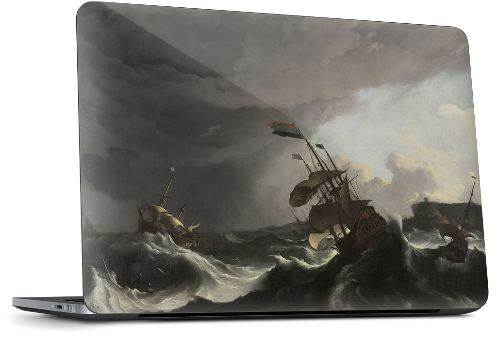 Warships During a Storm Dell Laptop Skin