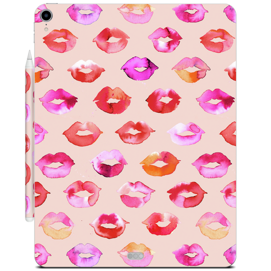 Sweet Coral Pink Lips iPad Skin