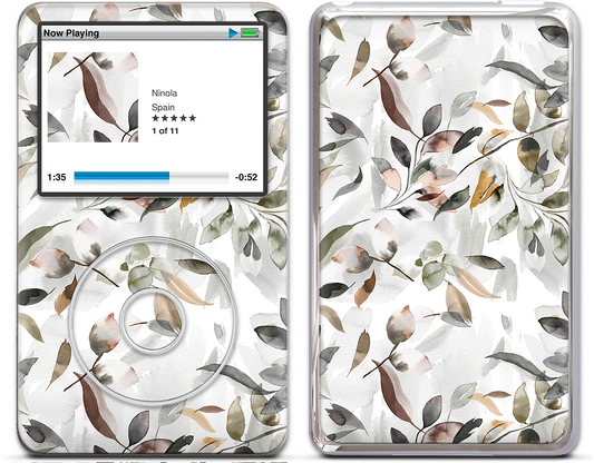 Watercolor Leaves Green iPod Skin
