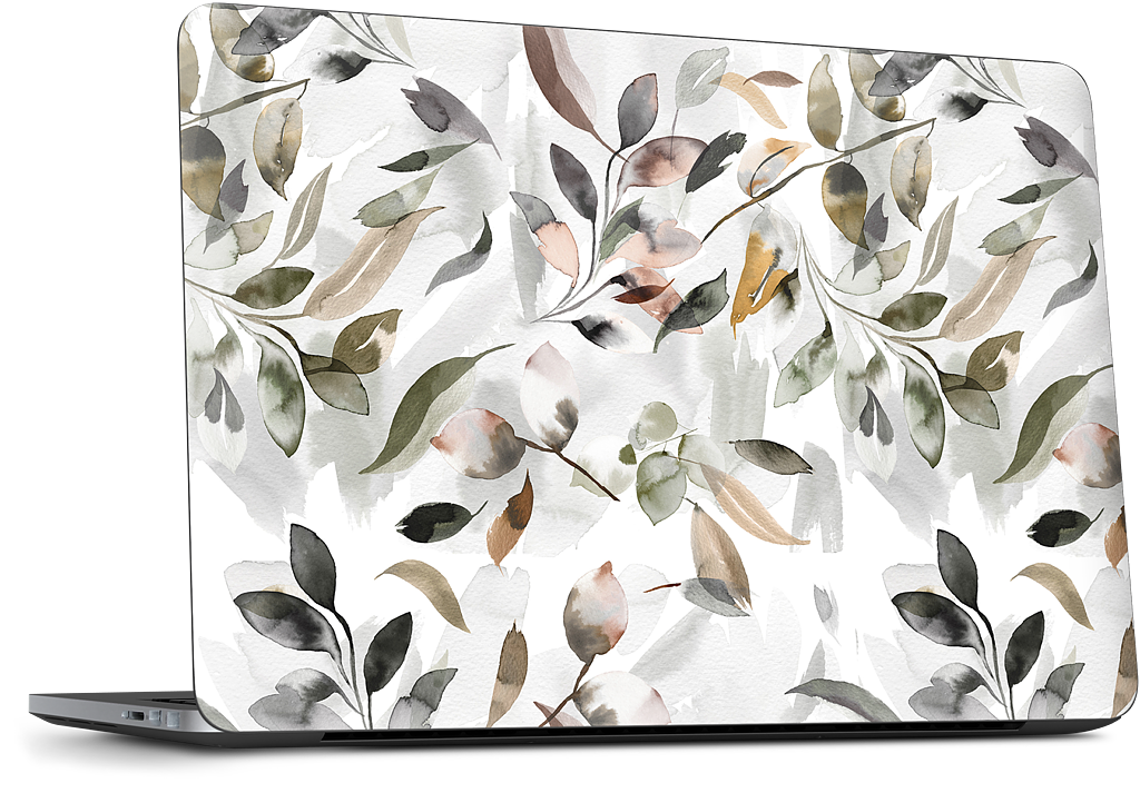 Watercolor Leaves Green Dell Laptop Skin