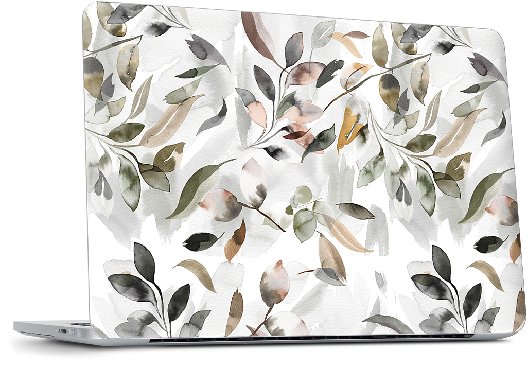 Watercolor Leaves Green Dell Laptop Skin