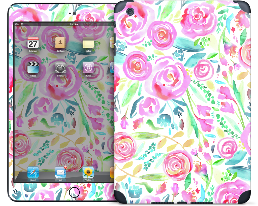 Sweet Floral Roses Pastel Bouquet iPad Skin