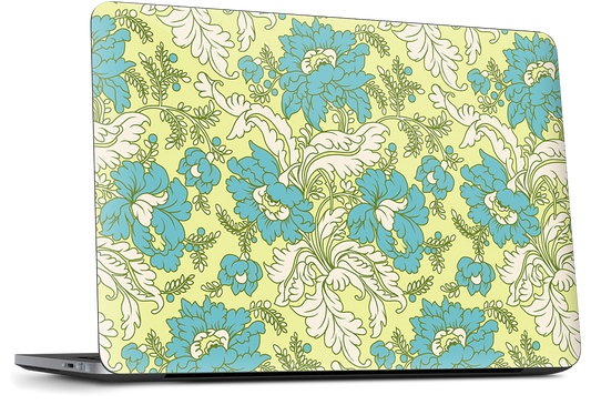 Floral Blue Dell Laptop Skin