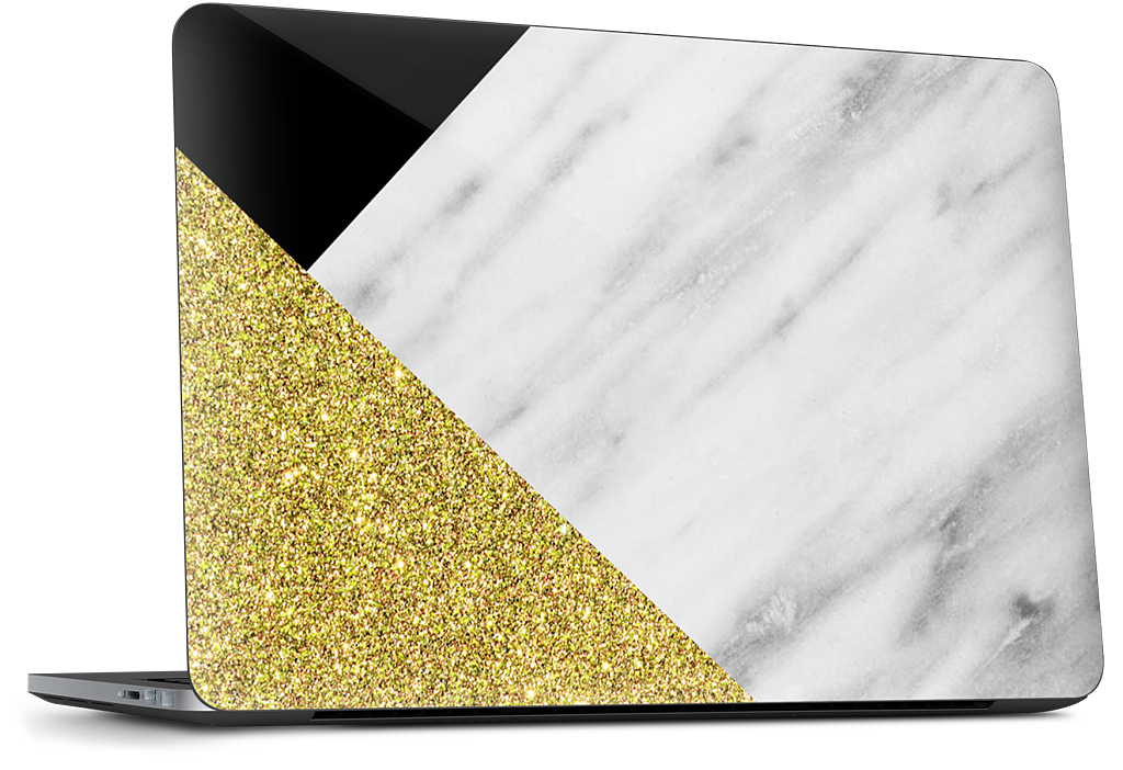 Gold and Real Italian Marble Collage Dell Laptop Skin