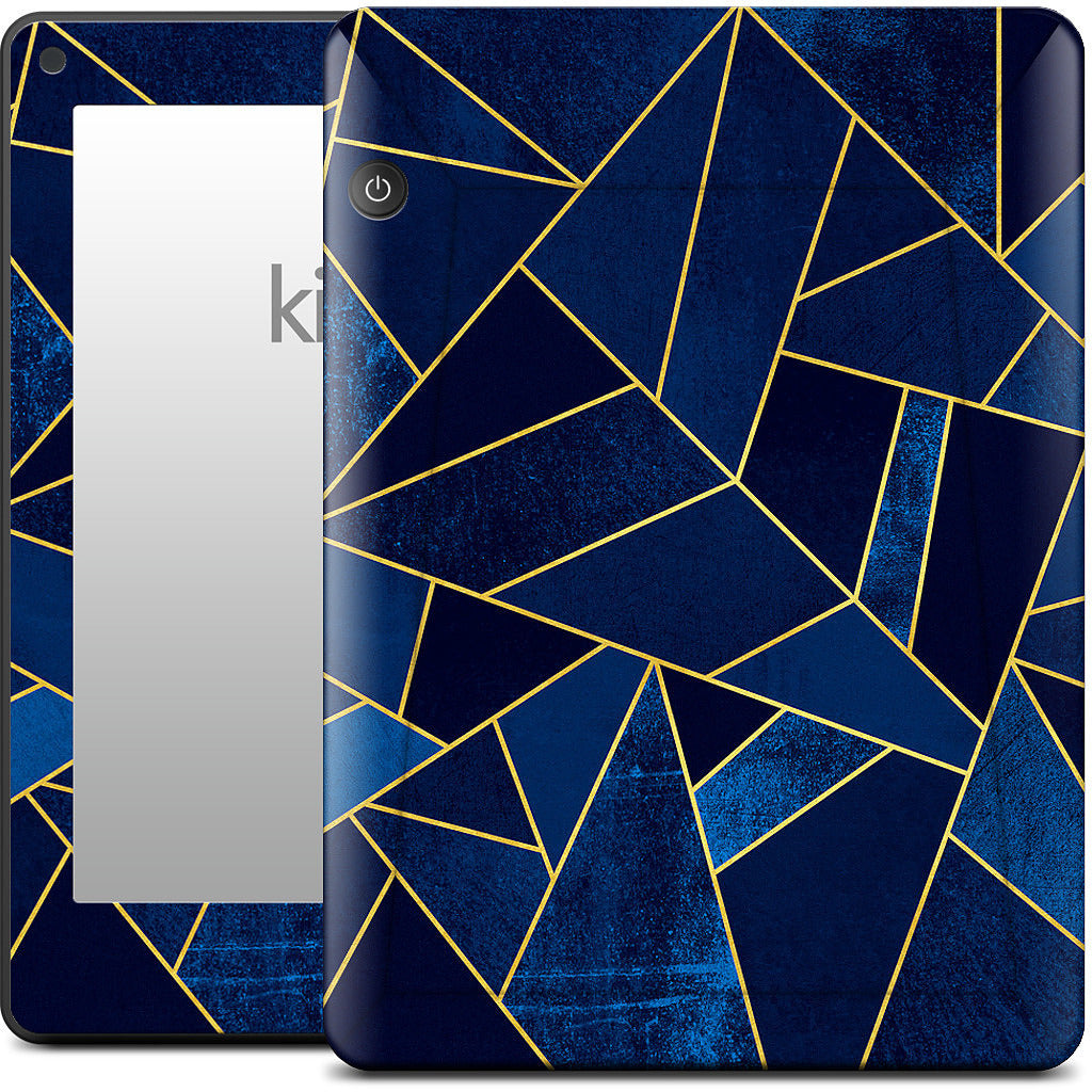 Blue Stone / Gold Lines Kindle Skin
