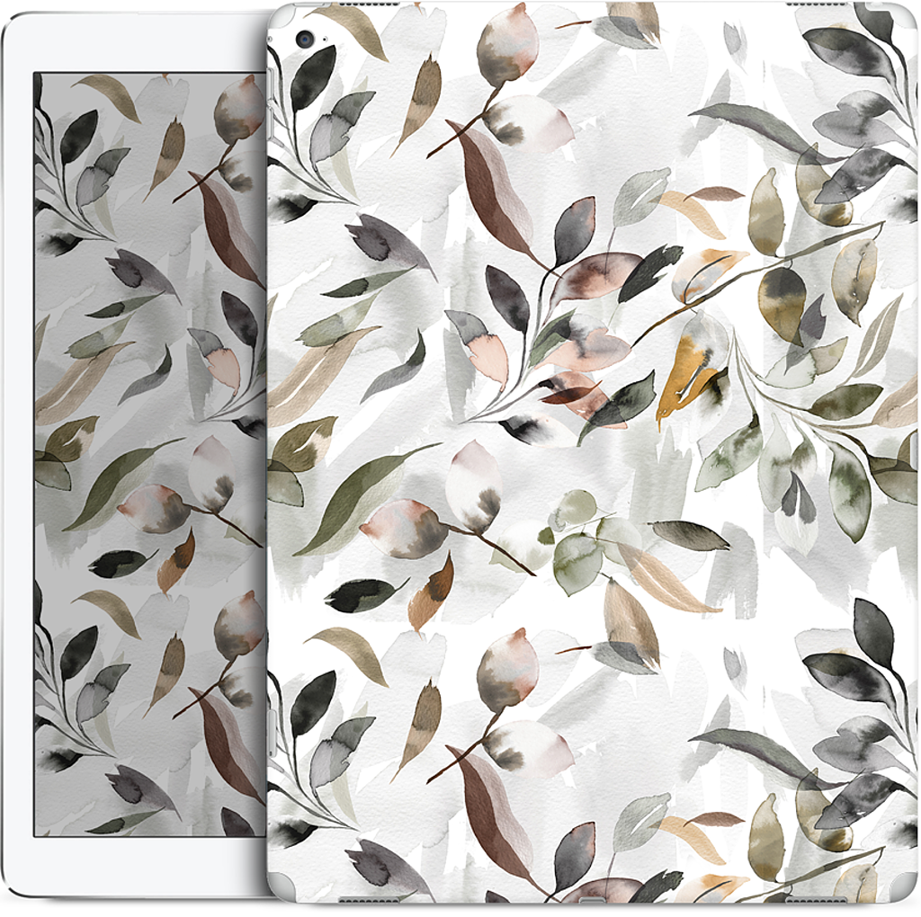 Watercolor Leaves Green iPad Skin